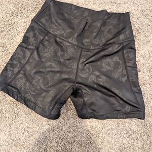 Black Patterned Women's Shorts